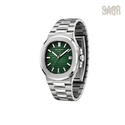 Patek Philippe Nautilus Green Dial Two Tone Silver Watch - image 3