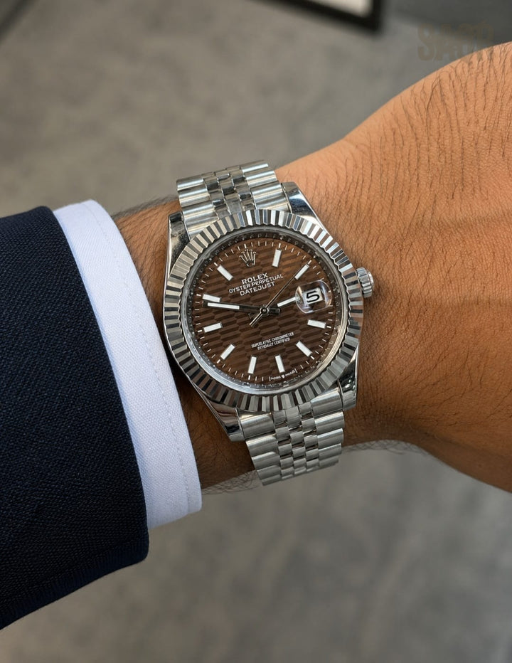 Rolex | Datejust 41 Everose Gold & Oystersteel Watch – Black Roman Numeral Dial / Diamond VI & IX – Product Image 1