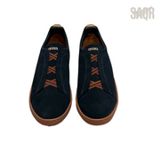 Zegna Suede Triple Stitch Black Sneakers - View 2