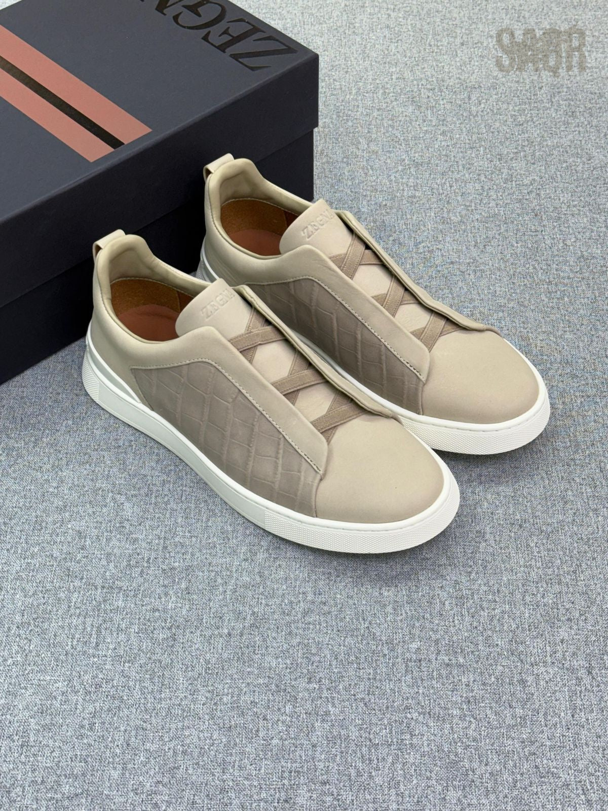 Zegna Minimal Suede Lace-Cover Sneakers