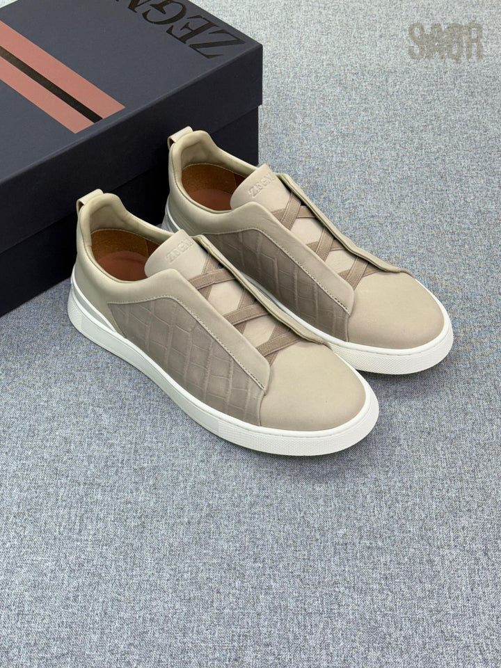 Zegna Minimal Suede Lace-Cover Sneakers