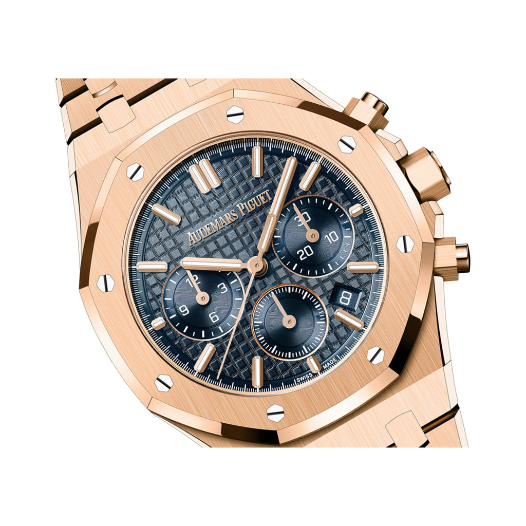 Audemars Piguet Watch | Royal Oak Rose Gold Blue Dial