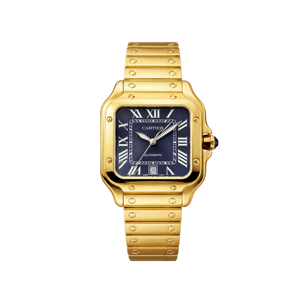 Cartier Watch | Santos de Cartier Golden Steel Blue Dial