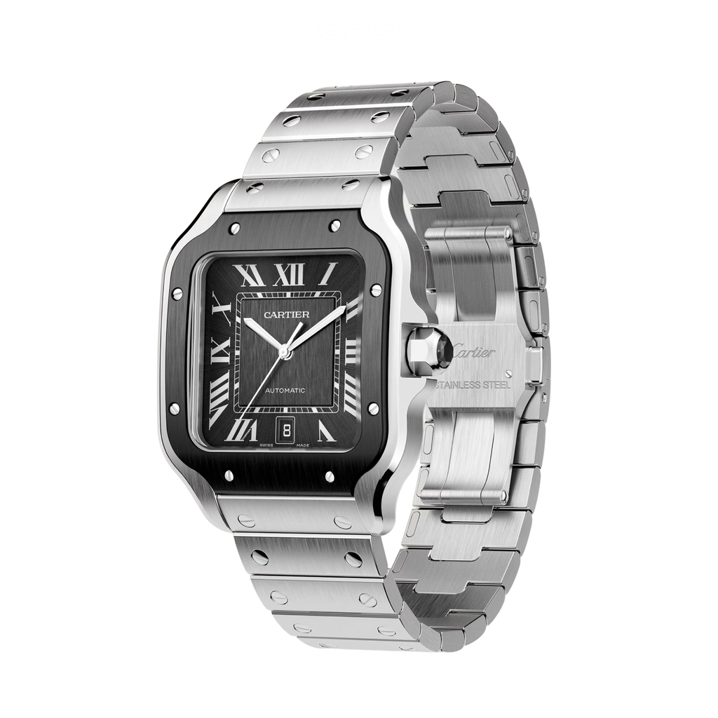 Cartier Watch | Santos de Cartier Silver&Black Sunburst Dial