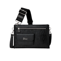 Dior Pouch | Oblique Embossed Leather Zip Black