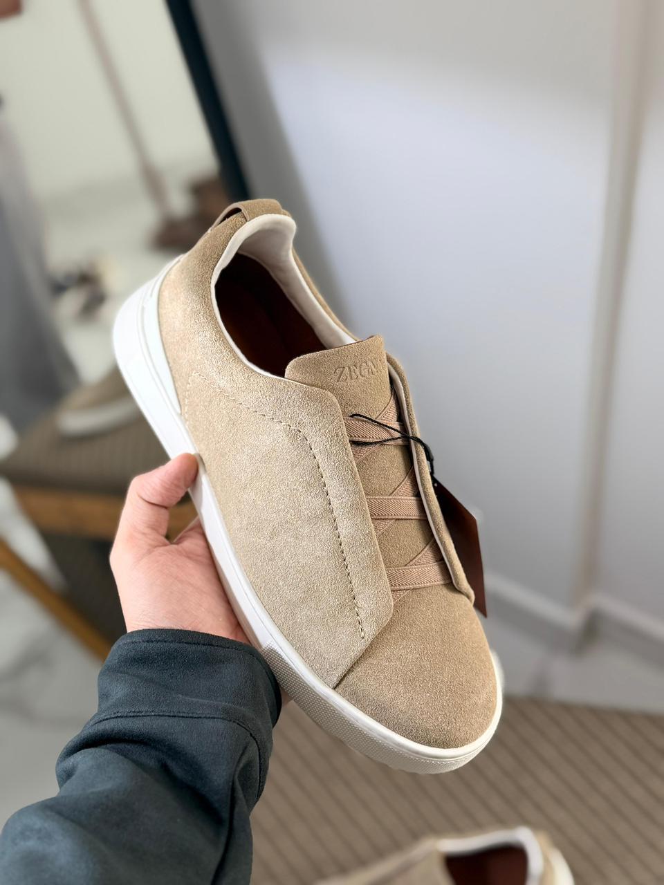 Zegna TerraFlex Pebbled Leather Slip-On Sneakers – Black Edition
