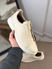 Zegna TerraFlex Suede Slip-On Sneakers – Desert Sand Edition