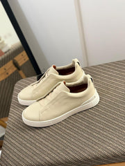 Zegna TerraFlex Suede Slip-On Sneakers – Desert Sand Edition