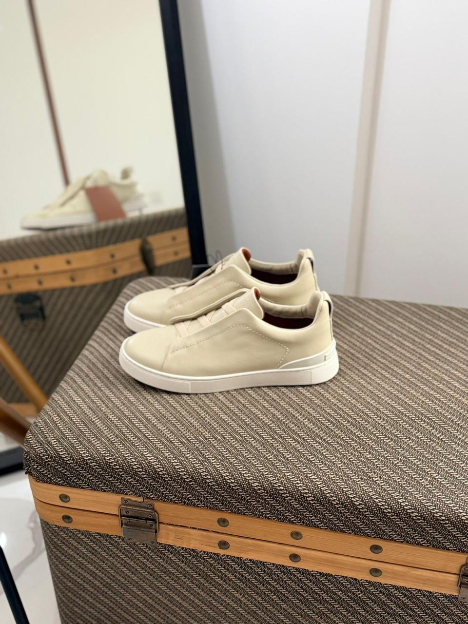 Zegna TerraFlex Suede Slip-On Sneakers – Desert Sand Edition