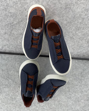 ZEGNA Triple Stitch™ Tan Leather Sneakers