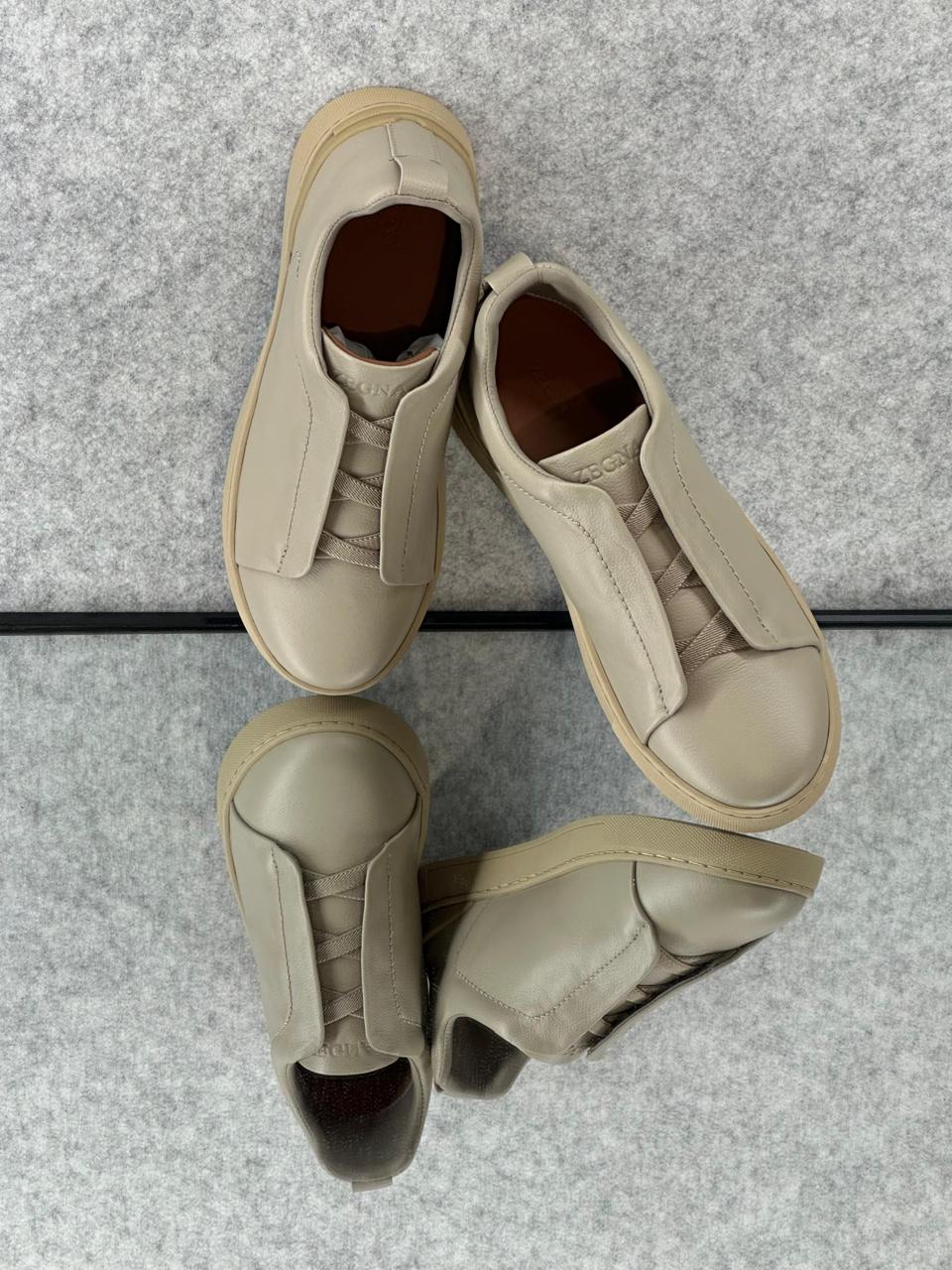 Zegna Navy Slip-On Sneakers