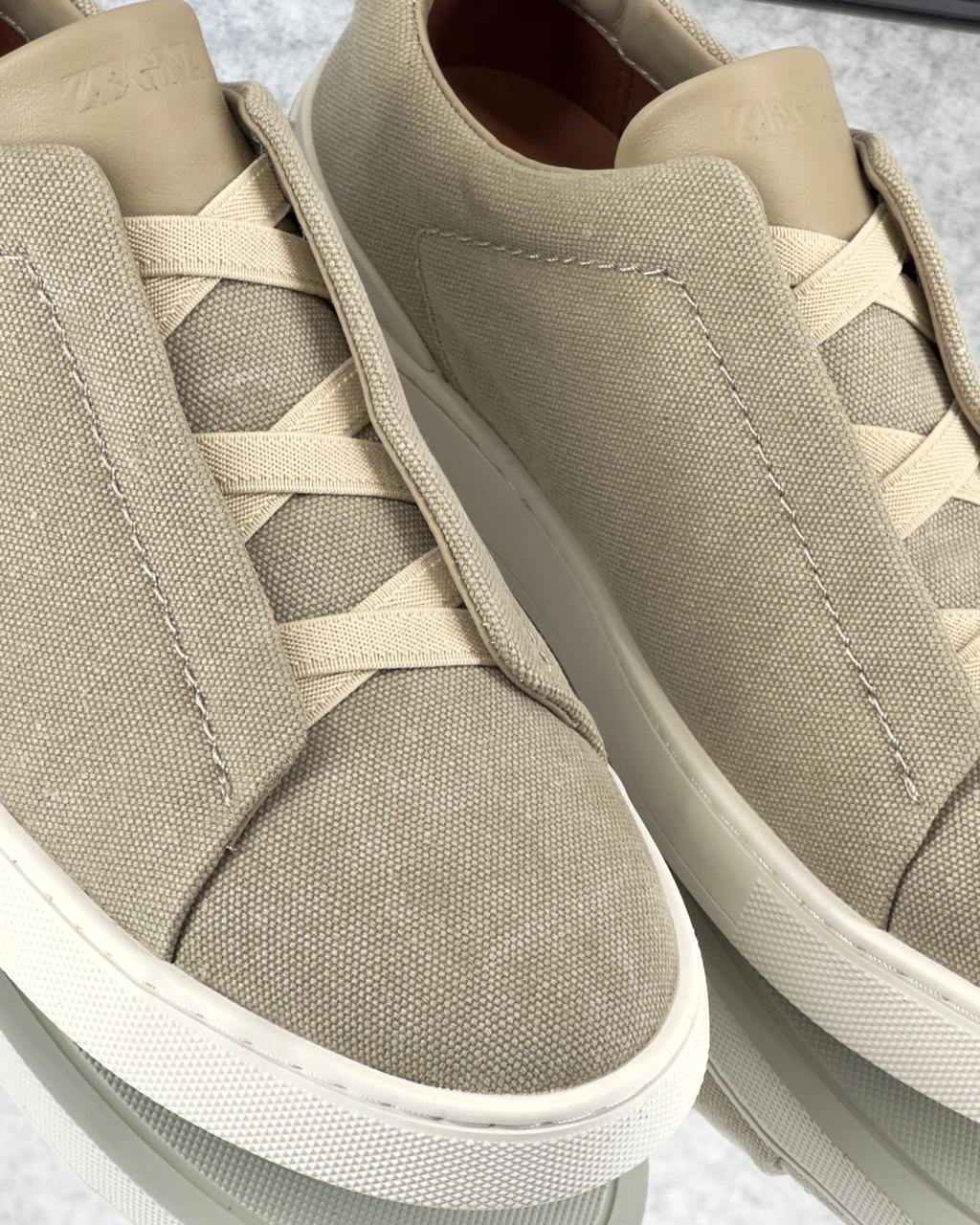 Zegna Brown Suede Slip-On Sneakers