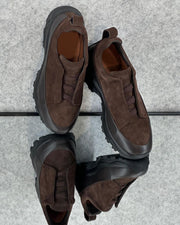 Zegna Beige Canvas Slip-On Sneakers