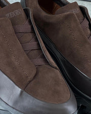 Zegna Beige Canvas Slip-On Sneakers