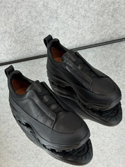 Zegna Beige Canvas & Leather Slip-On Sneakers