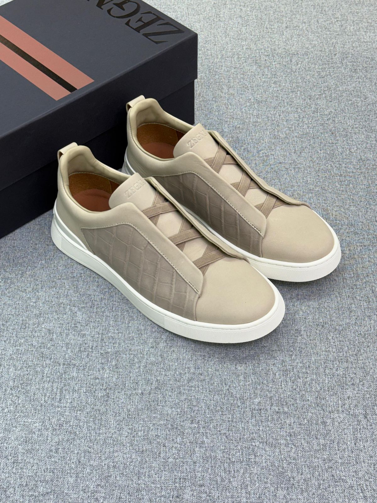 Zegna Minimal Suede Lace-Cover Sneakers