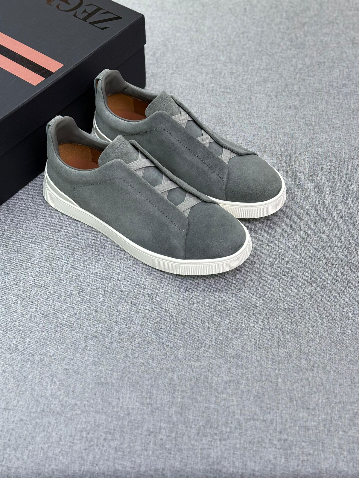 Zegna Croc-Embossed Leather Lace-Cover Sneakers