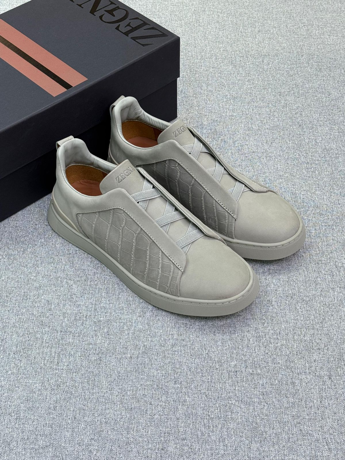 Zegna Crco-Embossed Triple Stitch™ Slip-On Sneakers