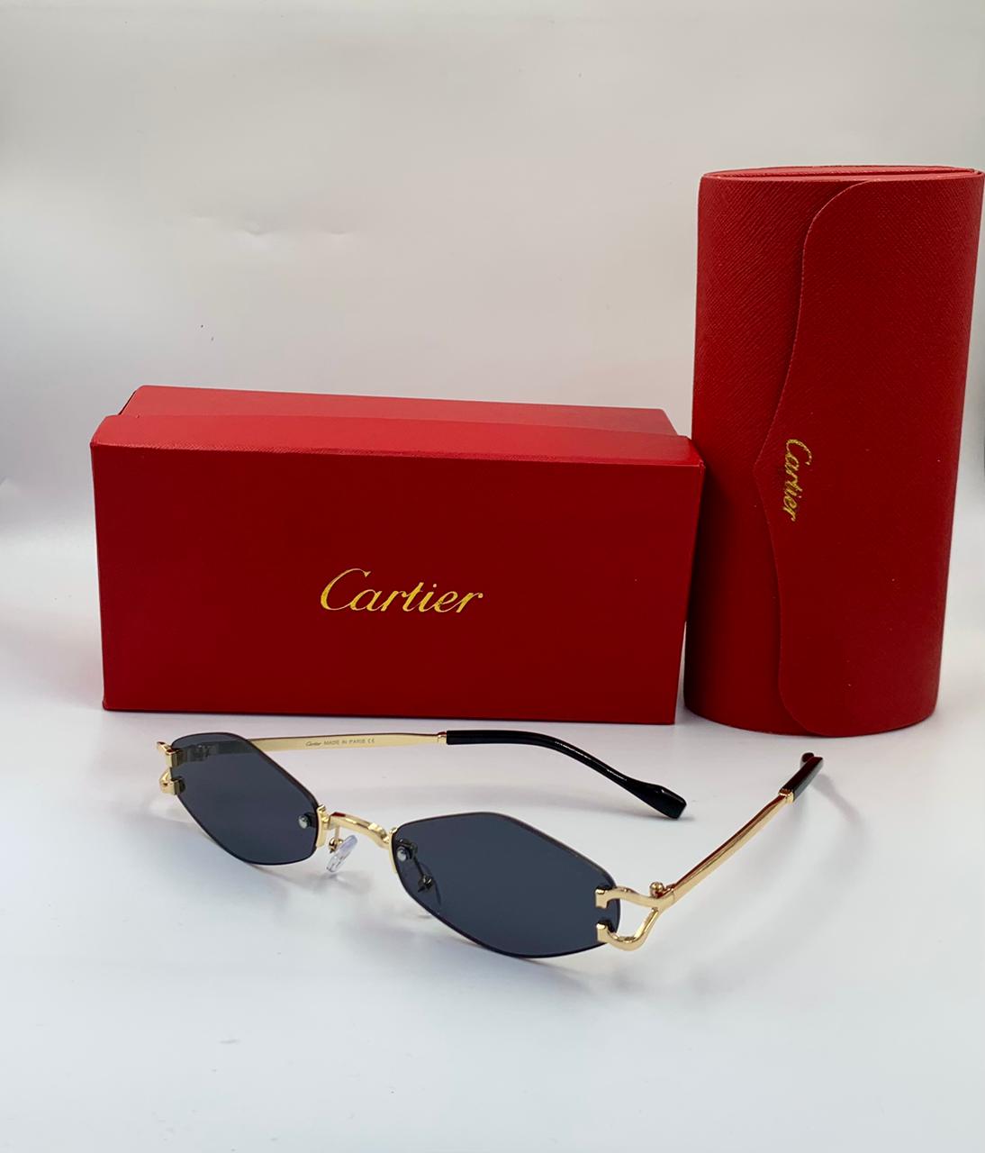 Cartier C Décor Rimless Geometric Optical Glasses (Silver/Clear)