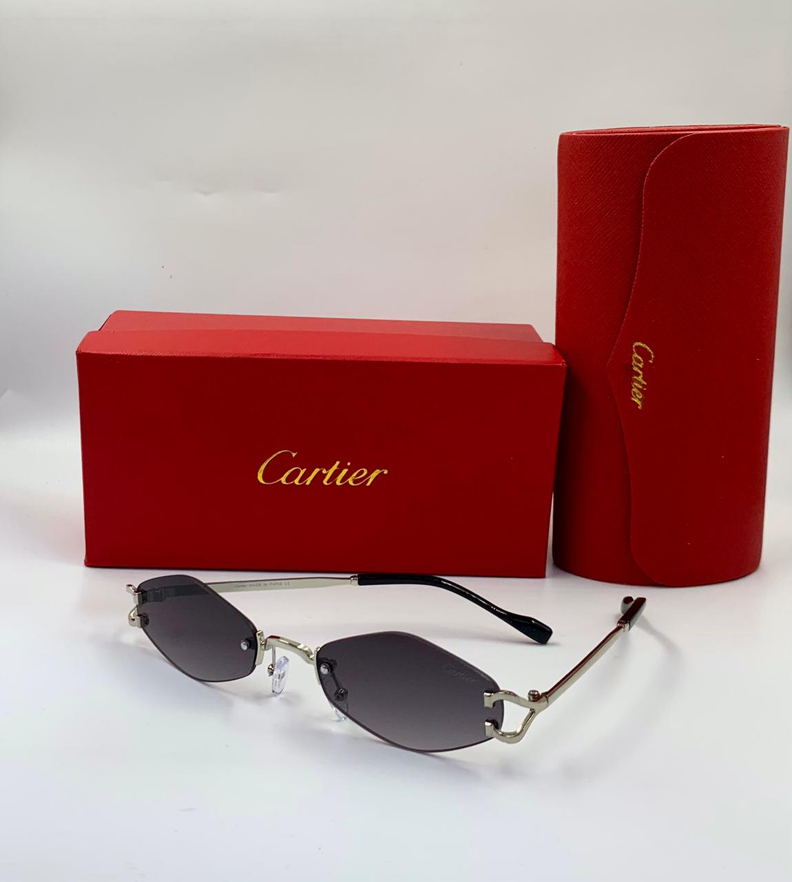Cartier Piccadilly Oval Sunglasses (Black/Blue)