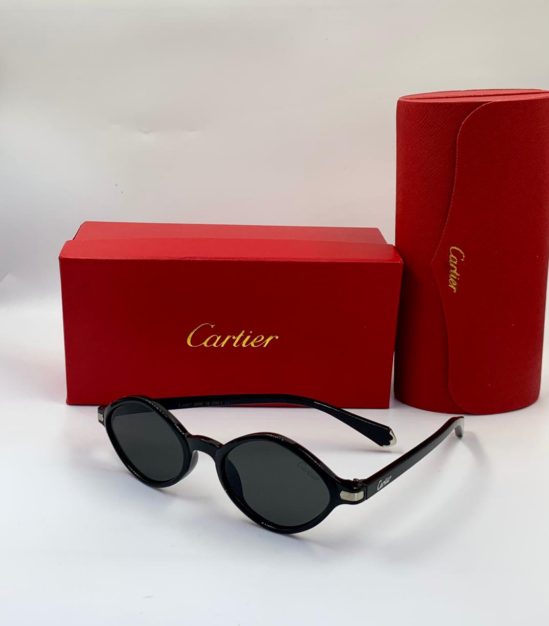 Cartier Piccadilly Oval Sunglasses (Tortoiseshell/Grey)