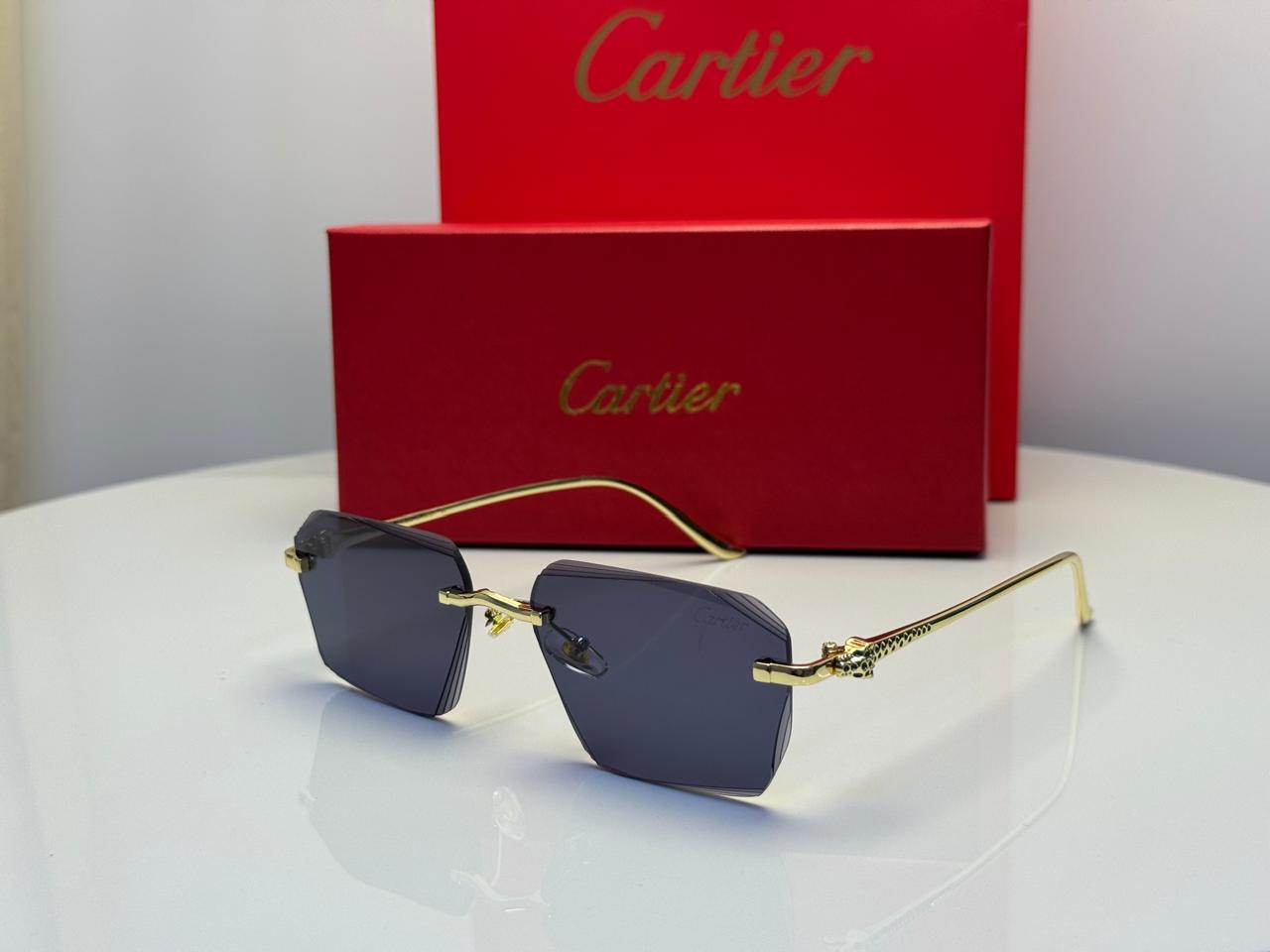 Cartier Panthère de Cartier Rimless Eyewear (Gold/Clear-Black)