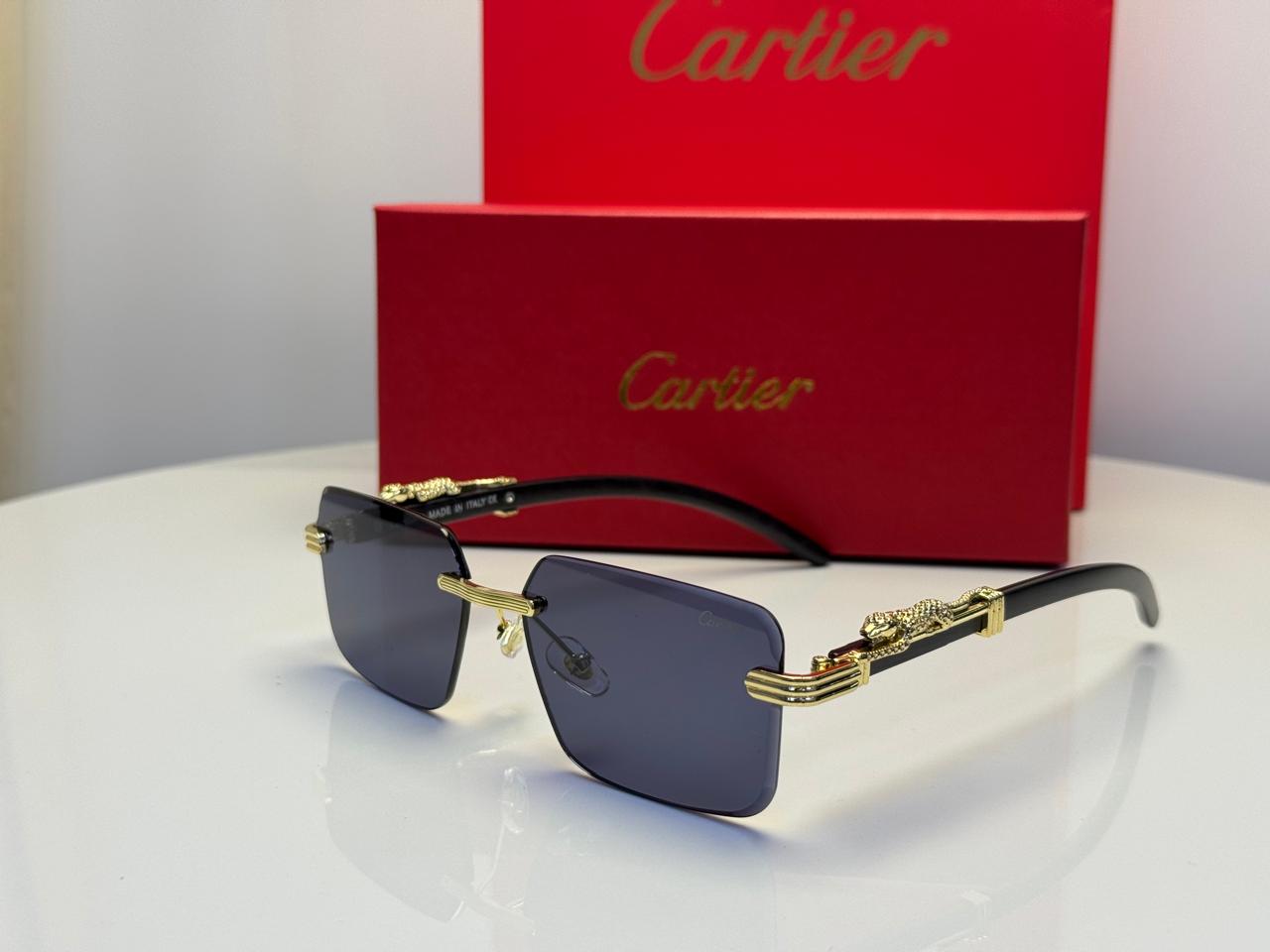 Cartier Première de Cartier Rimless Blue Light Blocking Eyewear (Gold/Clear)