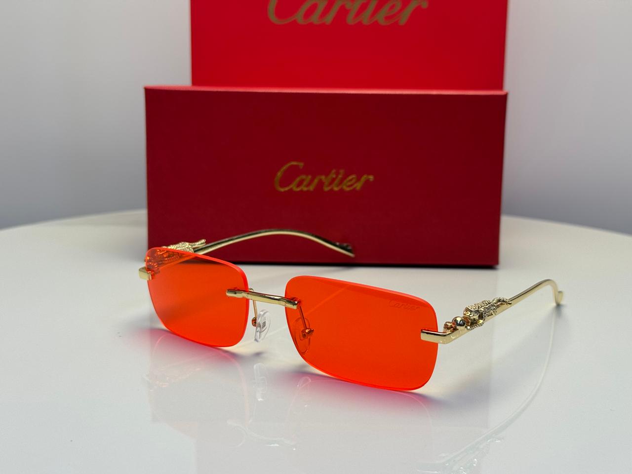 Cartier Panthère de Cartier Rectangular Glasses (Gold/Clear)