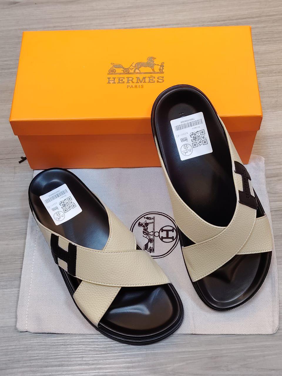 Hermès Chypre Sandal (Noir / Orange)