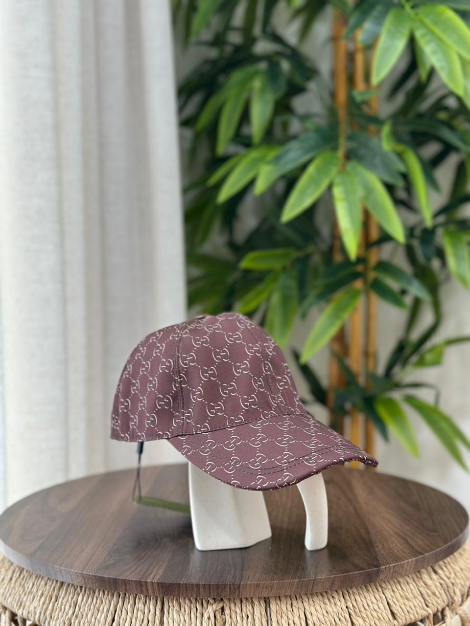 GG Canvas and Leather Baseball Hat (Beige/Ebony/Dark Brown)
