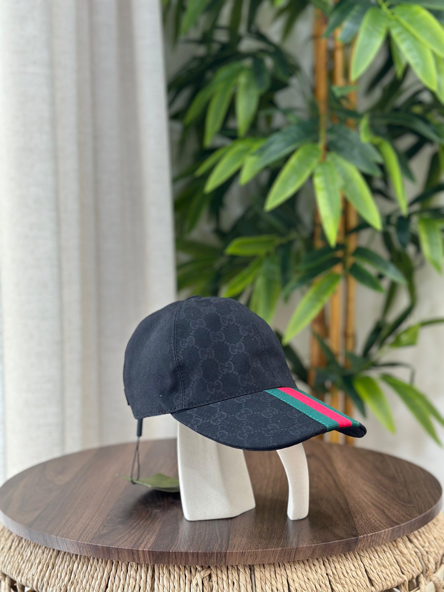 Gucci Original GG Canvas Baseball Hat with Web (Black)