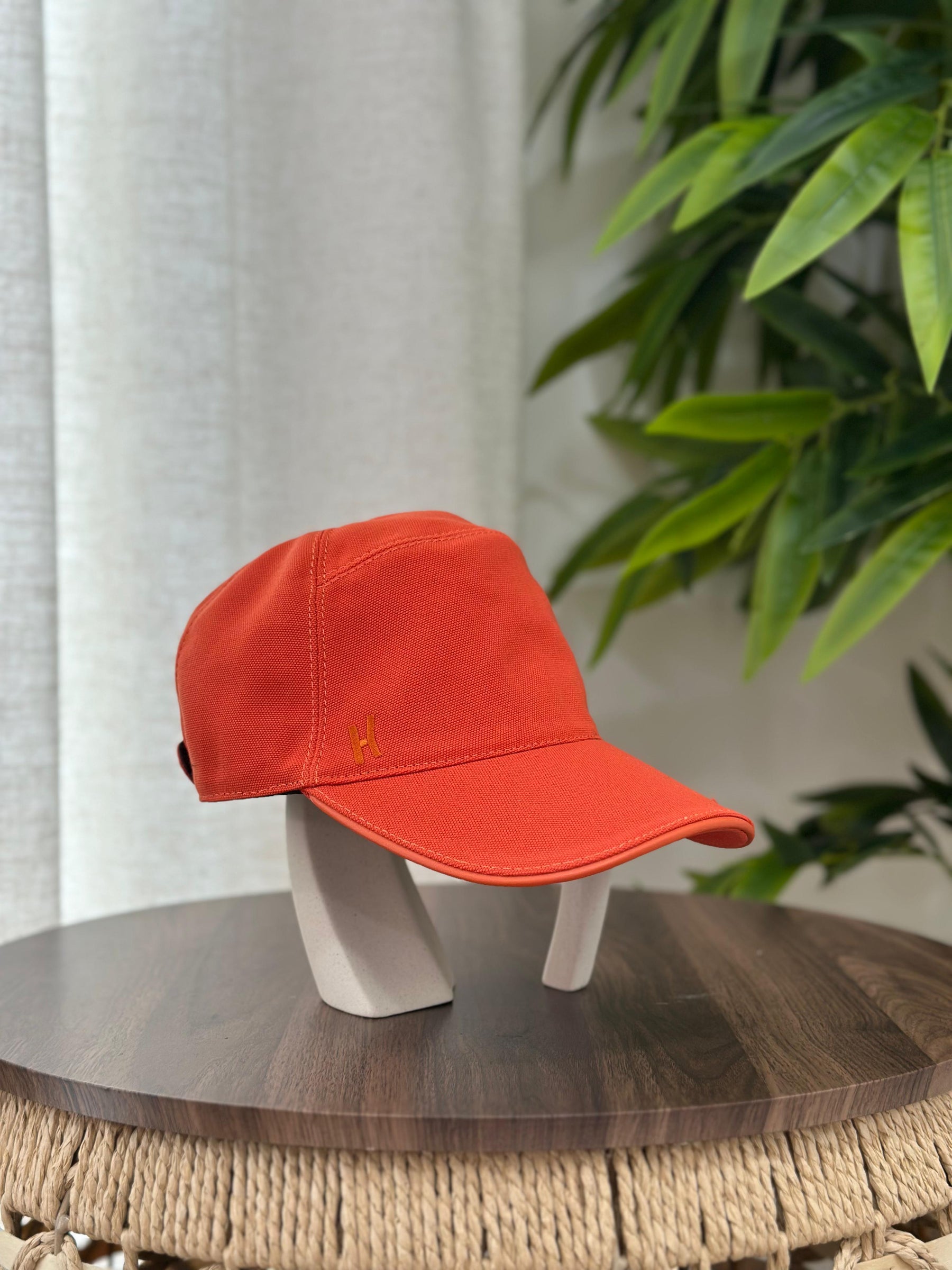 Hermès Serena "H" Couronne Cap (Off-White/Orange)