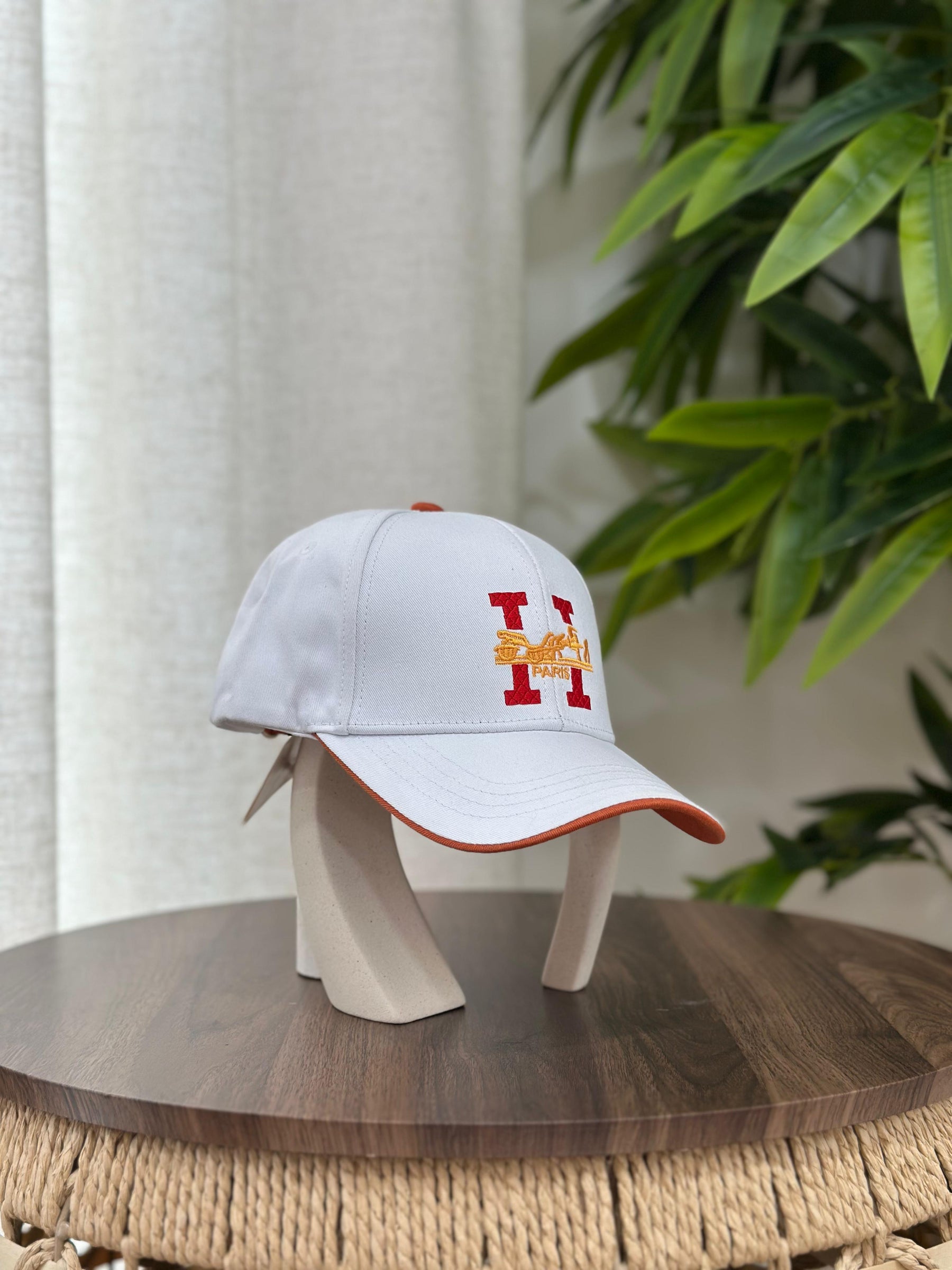 Hermès Serena "H" Couronne Cap (Orange/Noir)