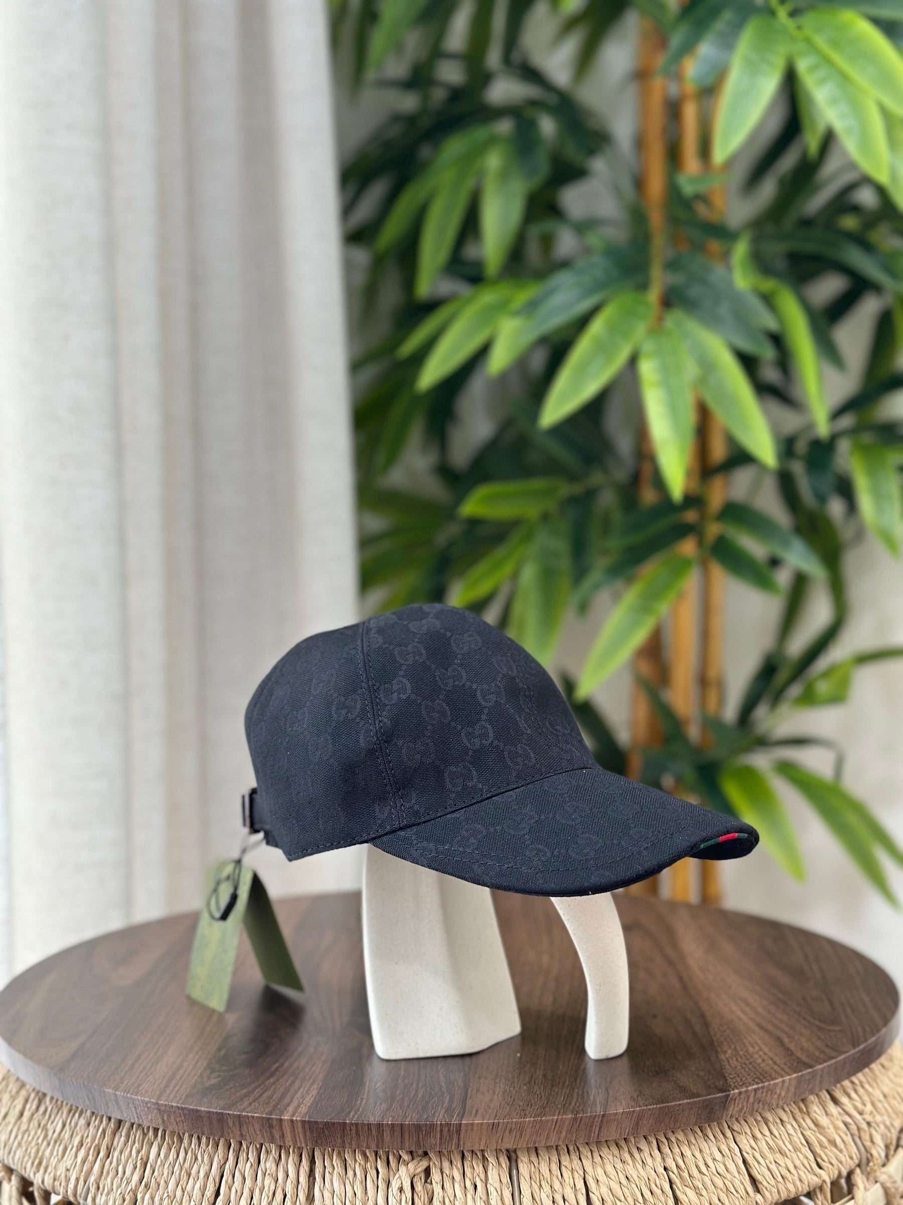 Gucci GG Denim Baseball Hat with Miniature Double G (Dark Blue/Ivory)