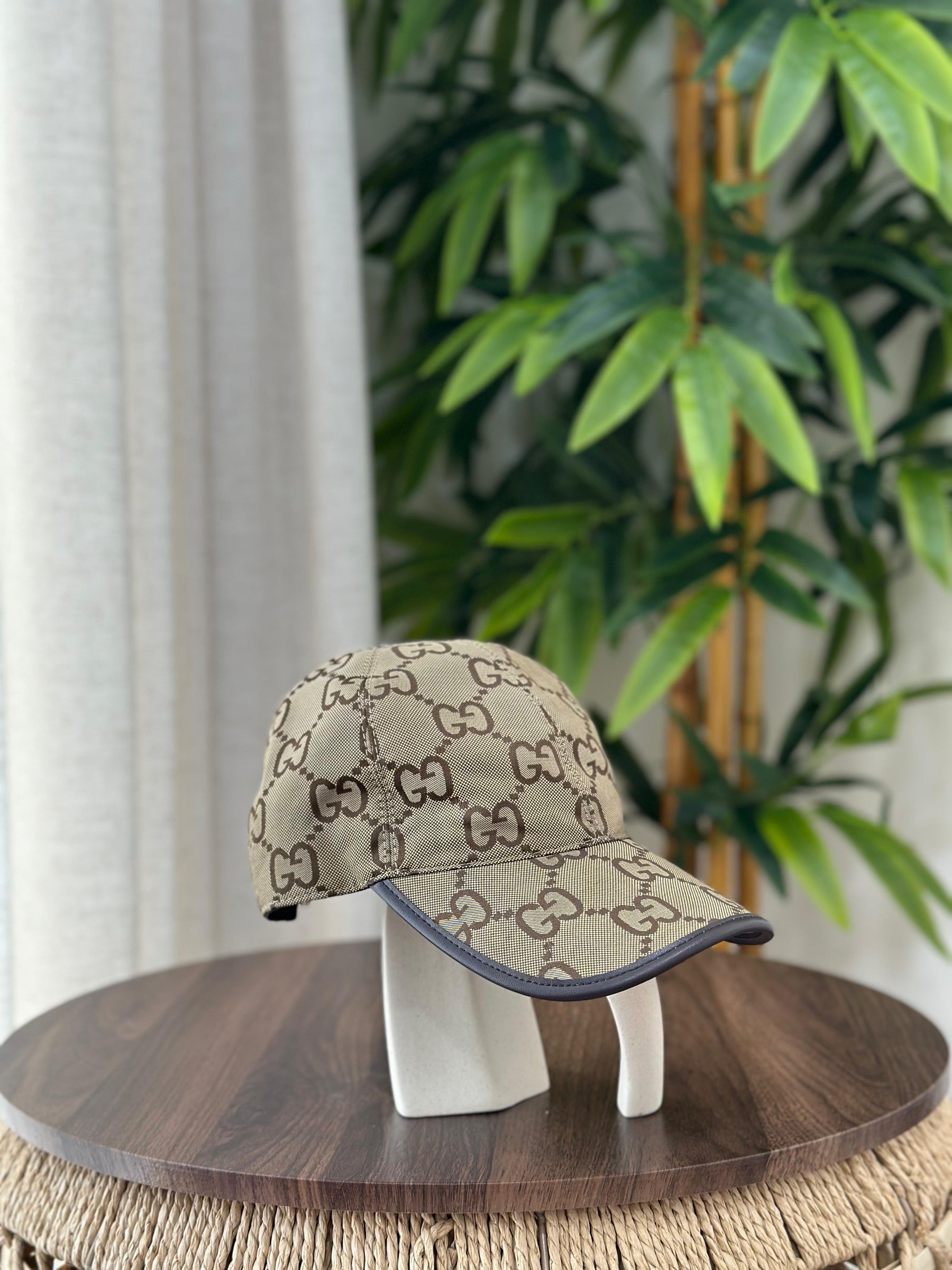 Gucci Jumbo GG Denim Baseball Hat (Blue/Ivory)