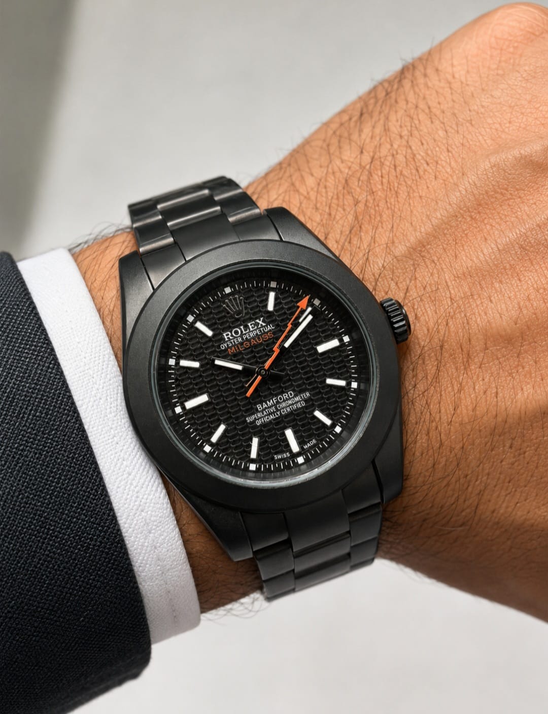 Rolex Oyster Perpetual (Matte Black / Blue Dial)