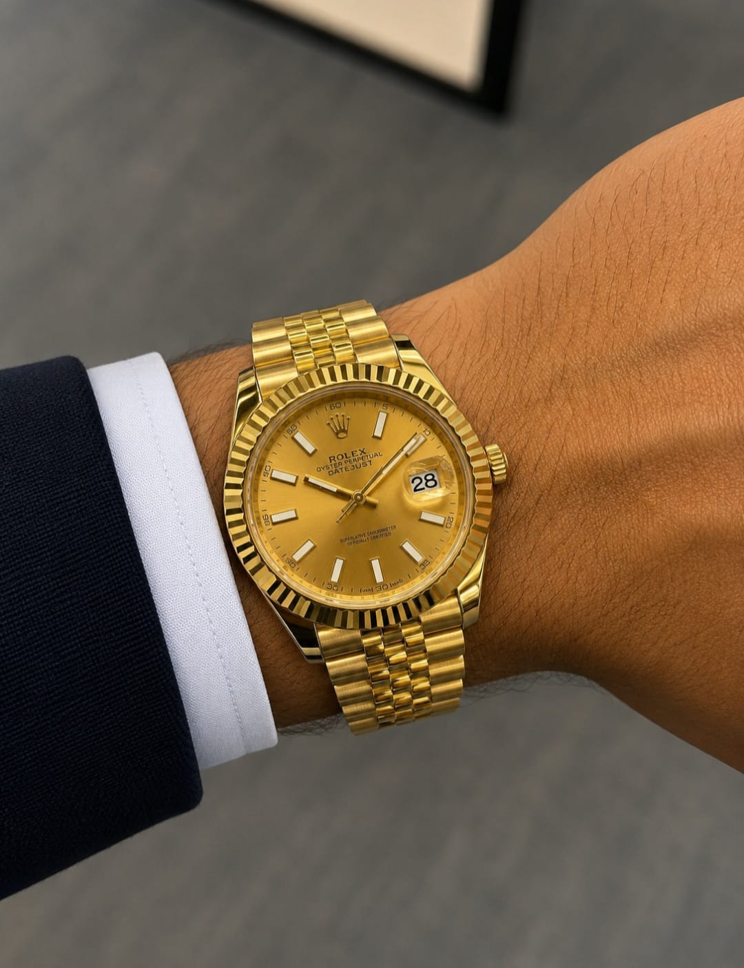 Rolex Datejust 41 Oystersteel and White Gold (Chocolate/Brown Fluted Motif Dial)