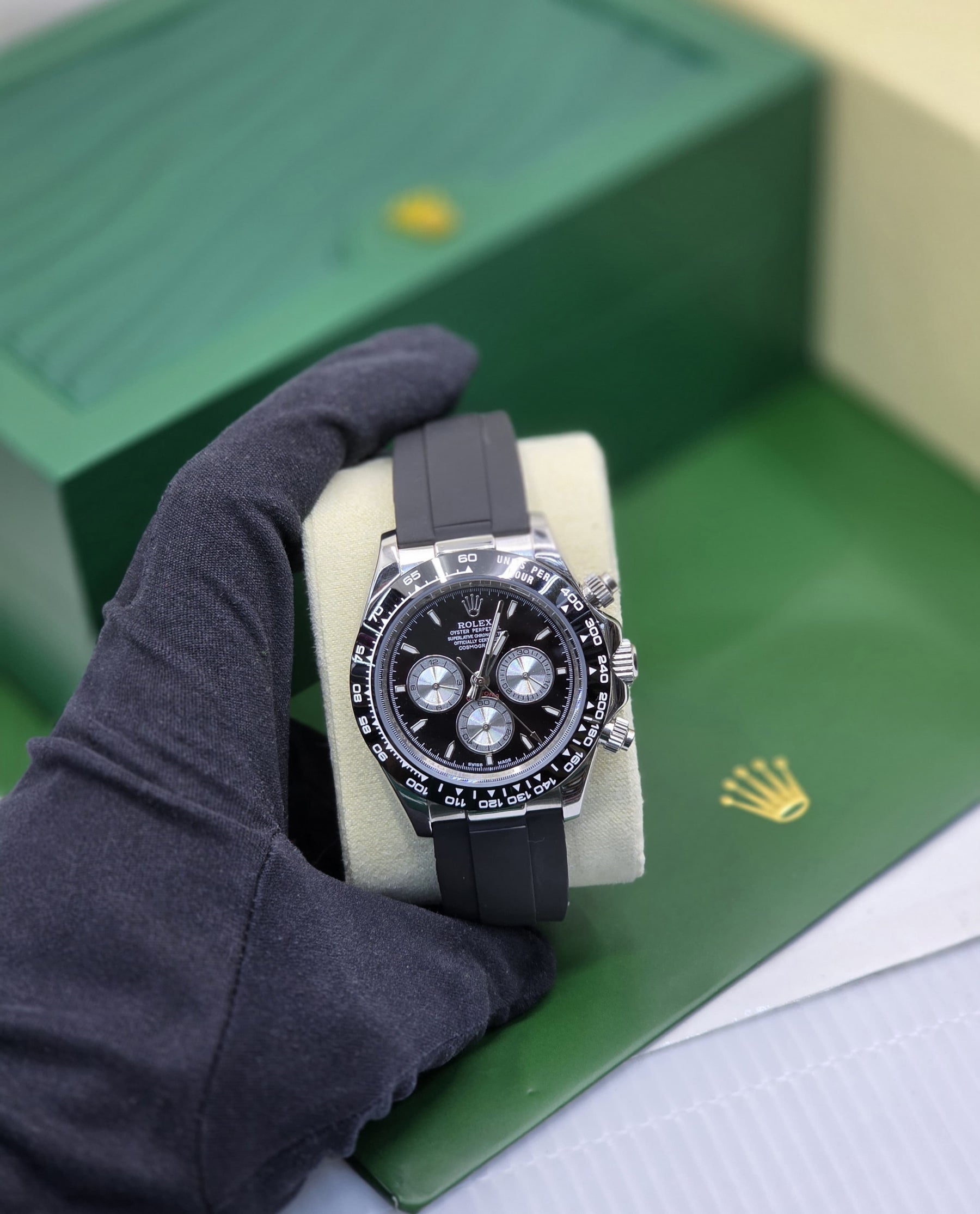 Rolex Oyster Perpetual (Matte Black / Champagne Dial)