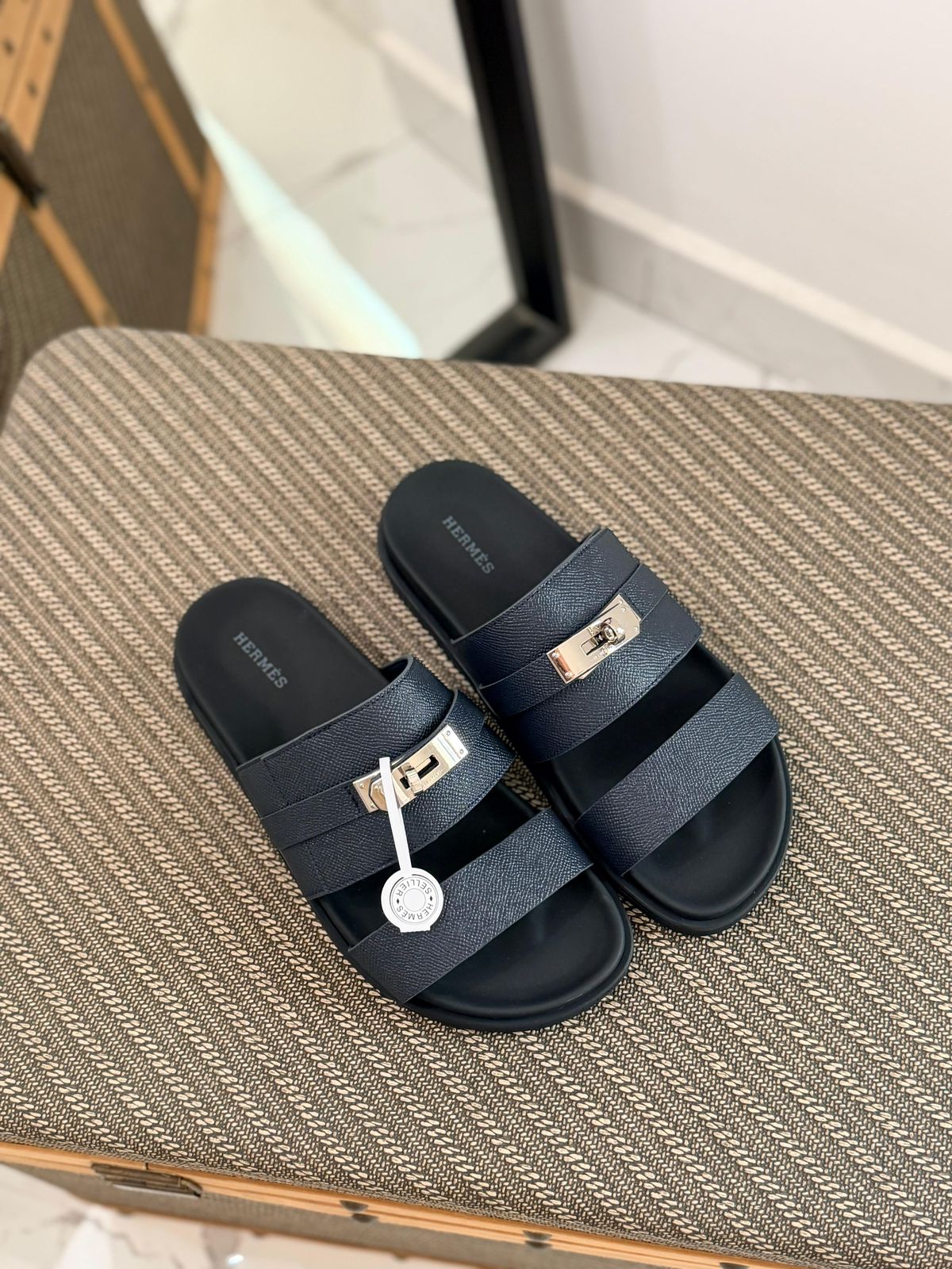 Hermès Chypre Sandals (Brown Suede)