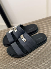 Hermès Chypre Sandals (Brown Suede)
