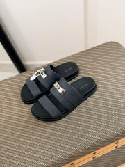 Hermès Chypre Sandals (Brown Suede)