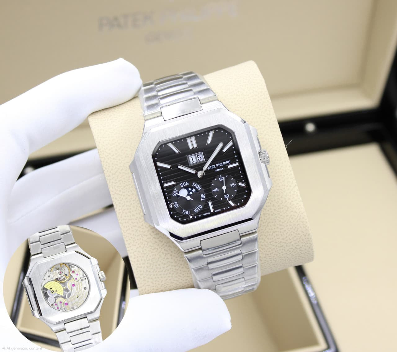 Patek Philippe Cubitus Instantaneous Grand Date, Day and Moon Phases (White Dial)