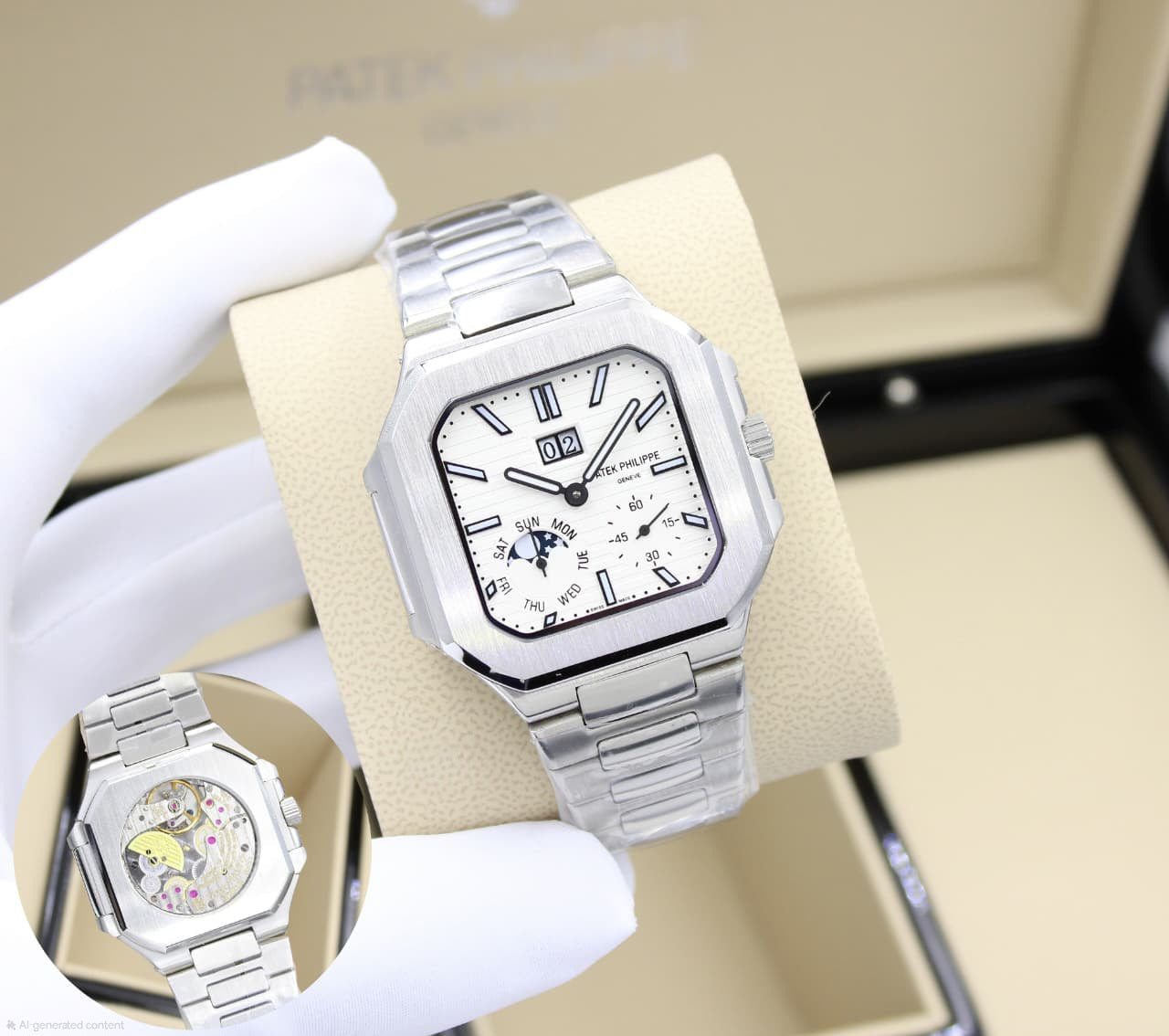 Patek Philippe Nautilus Moon Phases (White Dial)