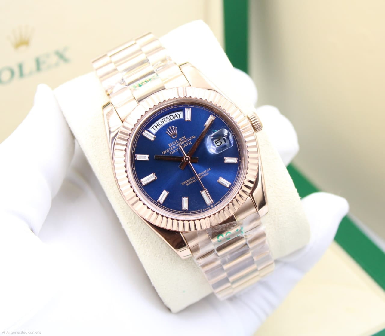 Rolex Day-Date 40 (Chocolate Dial with Diamond Hour Markers)