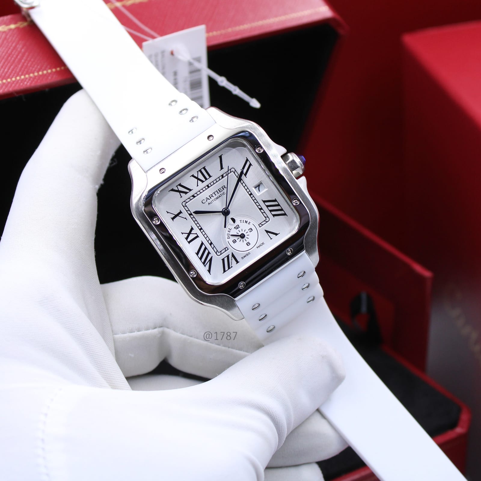Cartier Santos de Cartier (Black ADLC with Black Dial)