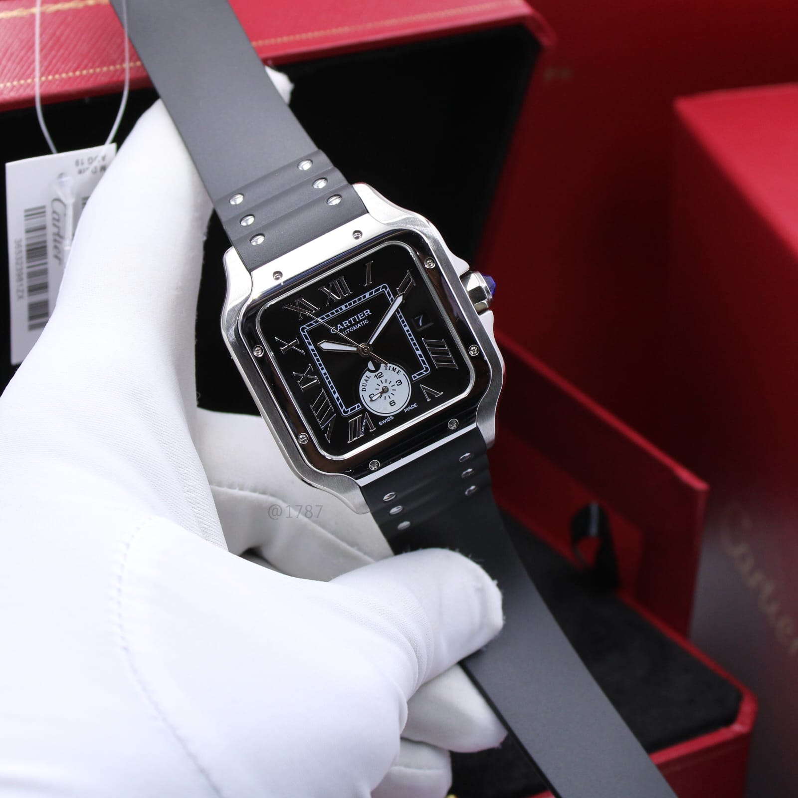 Cartier Santos de Cartier (Black Dial with Hindi-Arabic Numerals)