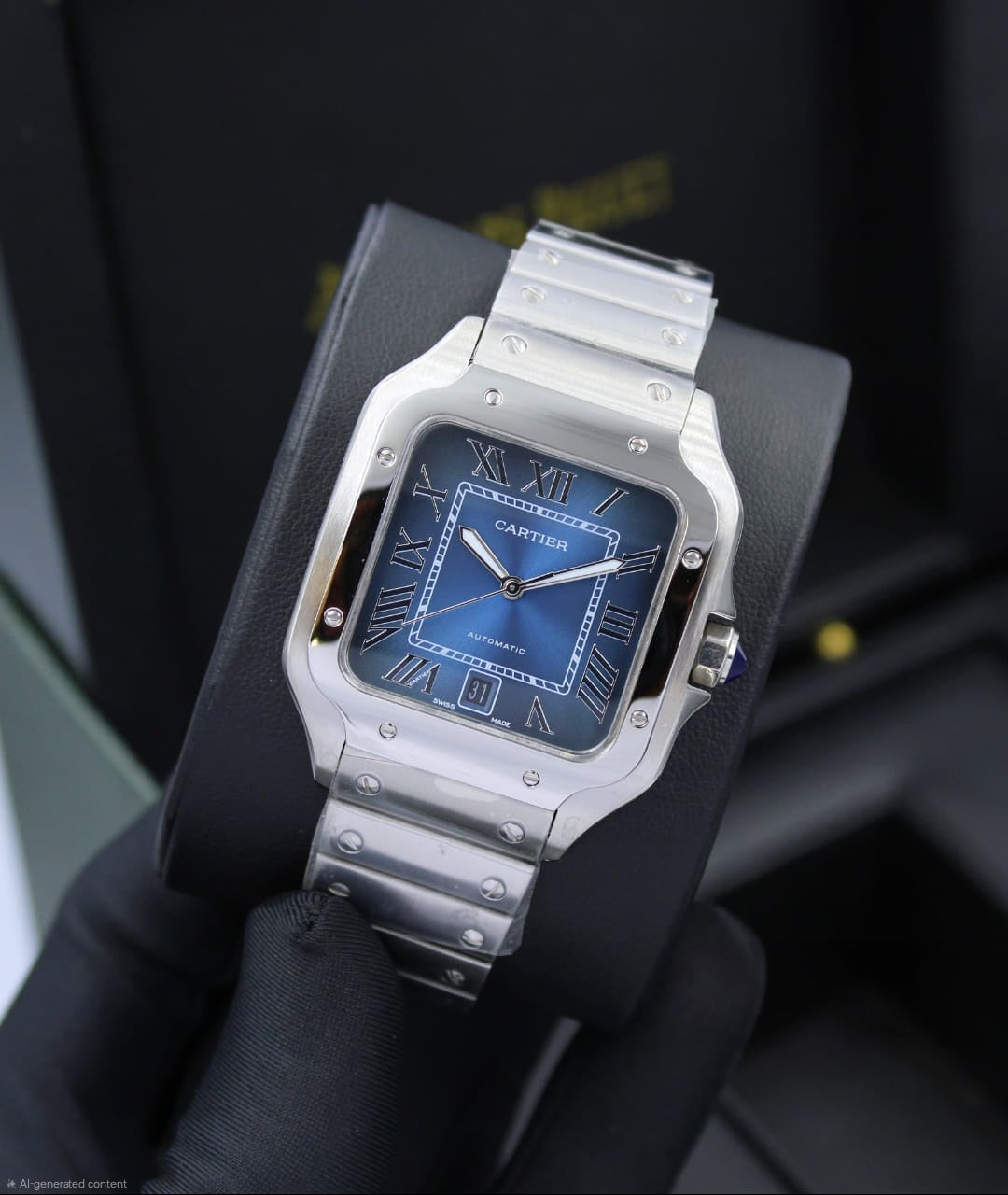 Cartier Santos de Cartier Dual Time (Satin-Brushed Silver Dial)