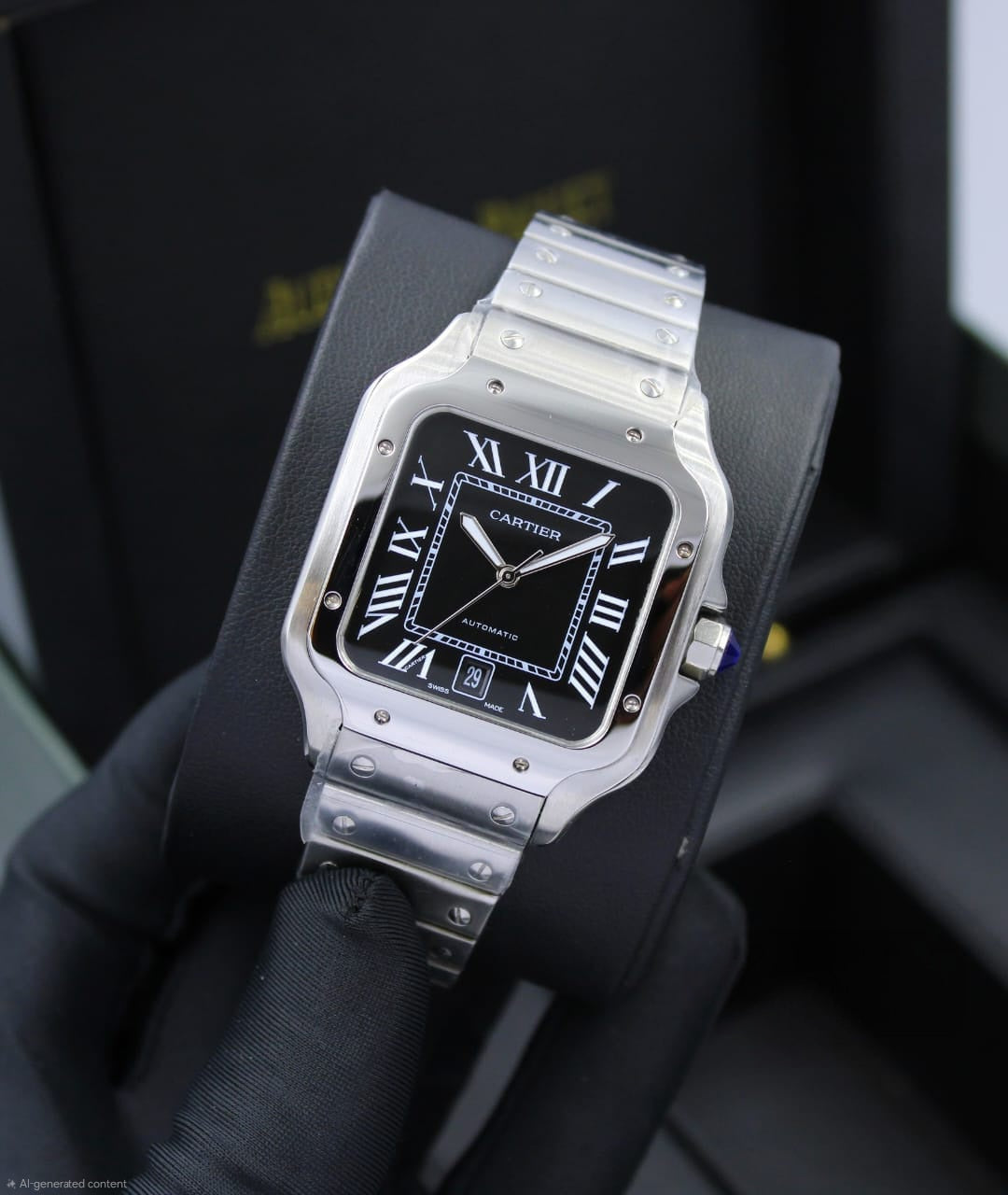 Cartier Santos de Cartier Dual Time (Black Dial)