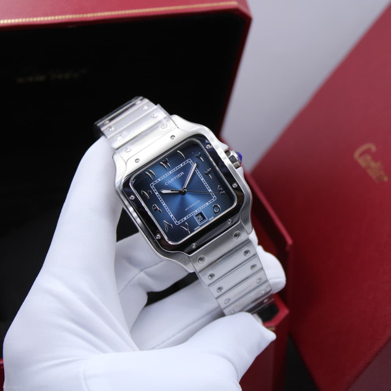 Cartier Santos de Cartier Dual Time (Silver Dial)