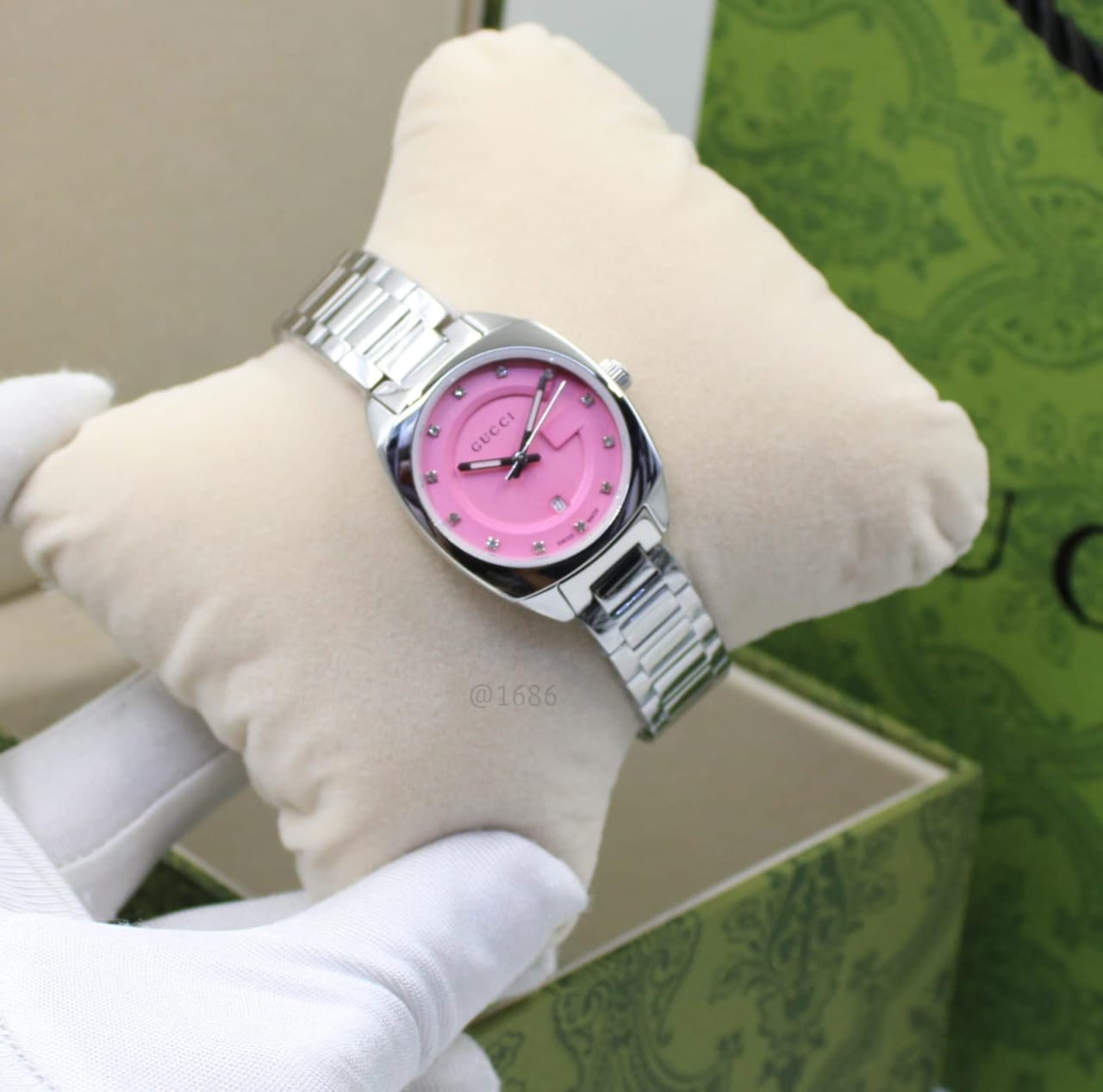 Gucci G-Timeless Cushion Diamond (Green)